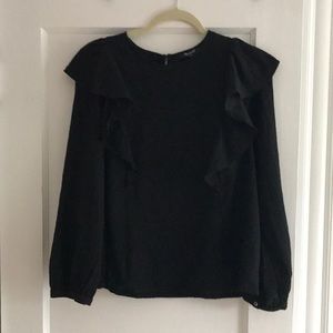 Madewell ruffle front top M